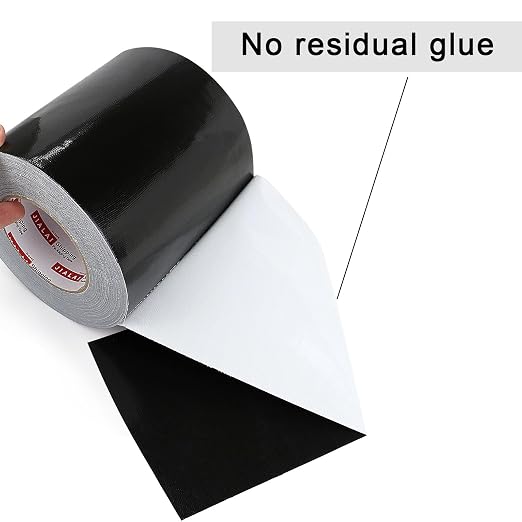 JIALAI HOME 6" Duct Tape, Heavy Duty 6 inch x 55 yds (164 ft) Wide Black Duct Tape, Waterproof, UV Resistant for Crafts, Home Improvement, Repairs, & Projects