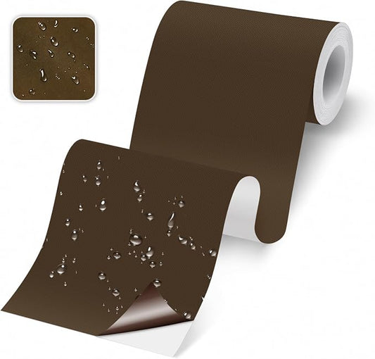 Self-Adhesive Fabric Repair Tape & Tent Repair Kit, Waterproof Patches for Clothes, Down Jacket, Camping Gear, Sleeping Bag, Heavy Duty Brown Nylon Tape for Instant Fix, 3.9"x79"