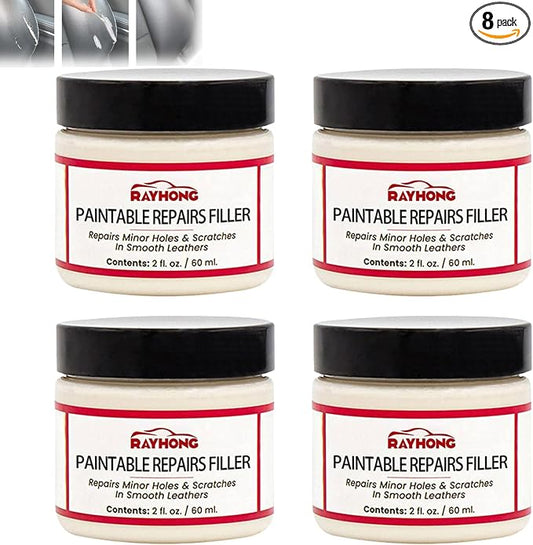 Alkyne Leather Filler,Leather Filling Paste,New Car Leather Filler Repair Cream,Leather Color Restorer Conditioner for Filling or Repairing Holes Scratches (4pcs)