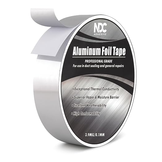 Aluminum Foil Tape, 1” x 164Ft, Silver | 3.94mil, Heat & UV Resistant, Waterproof for Ductwork Sealing, Dryer Vent, HVAC Air Insulation, Metal Repairs Patching
