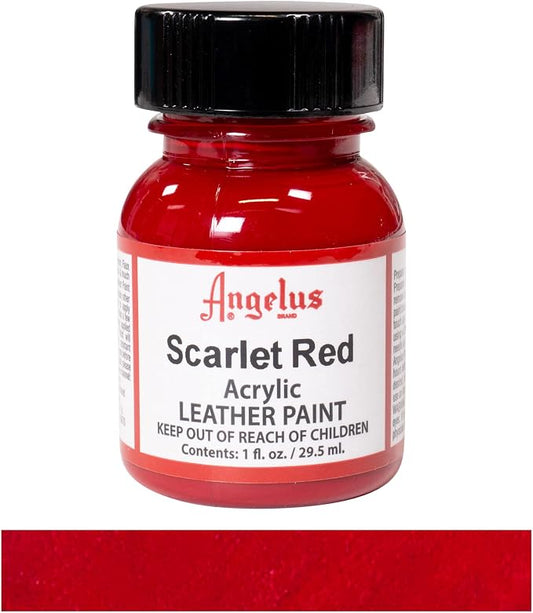 Angelus Acrylic Leather Paint Scarlet Red 1oz