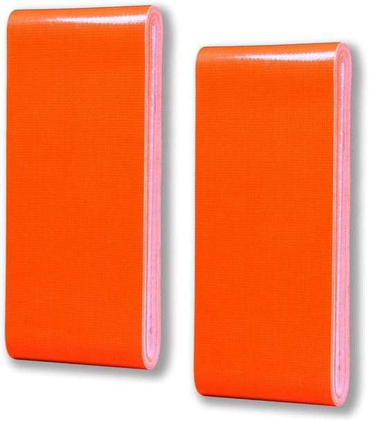 Travel Size Fluorescent Orange Duct Tape 2-Pack - Pocket Size Flat Mini Roll - for Repairs Outdoors Emergency Crafts - 1.88 inch x 5 Yards per Pack
