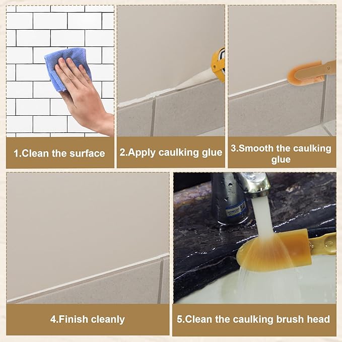 8pcs Rubber Caulking Tool, Reusable Sealant Spatula Spreader 4 Sizes Silicone Caulk Finishing Set Tool Multifunctional Caulking Remover/Smoothing Tool Applicator for Tiles Brick Kitchen Bathroom