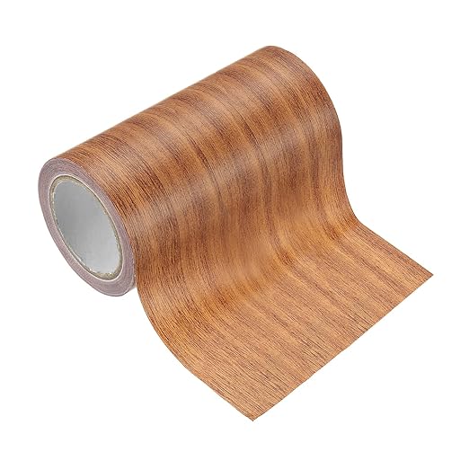 PATIKIL Wood Grain Tape 4" x 15 Ft, Self-Adhesive Wood Texture Repair Tape Realistic Wooden Effect Patch for Furniture Cabinets Floor Walls,Orange Oak