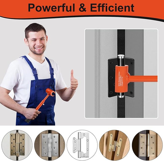 Hinge Gap Adjustment Wrench Tool Set, Upgraded 0.55-0.98 Inch Door Hinge Repair Spanner Key for Round Bolt Standard Gauge with 4-way Multi-Functional Utilities Key, Orange