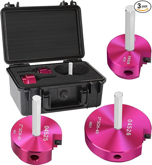 PVC Pipe Reamer 1-1/2",2",3" Reamers,PVC Fitting Saver Socket Saver for Plumbing,3-Piece Plastic Pipe Reamer Tool Kit for Sch.40 CPVC ABS Hub Fittings,Fit 1/2" Drills,1/4" Hex Shaft,for Pipes Cleaning