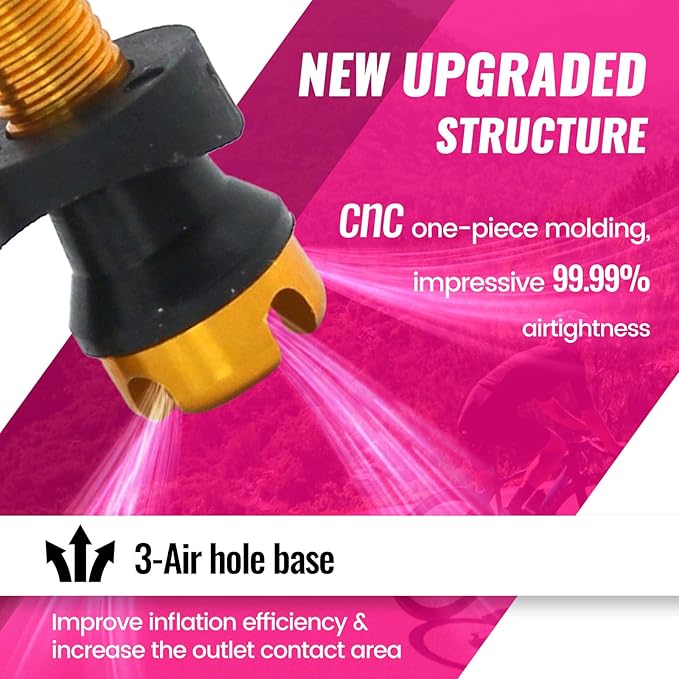 RideNow Tubeless Presta Valve Stems, 85mm Super Light 7075 Aluminum Alloy Presta Tubeless Valve Stem Kit with Valve Core Remover Tool and Valve Stem Caps, Multiple Color and Size Options(Pair), Gold