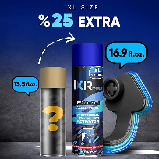 ixirpro CA Glue Activator Spray (4x16.9 oz) – Super Glue Accelerator for Instant Bonding | Fast-Drying Cyanoacrylate Activator for Woodworking, Plastic, Metal, 3D Printing, Guitar, DIY, and Repairs