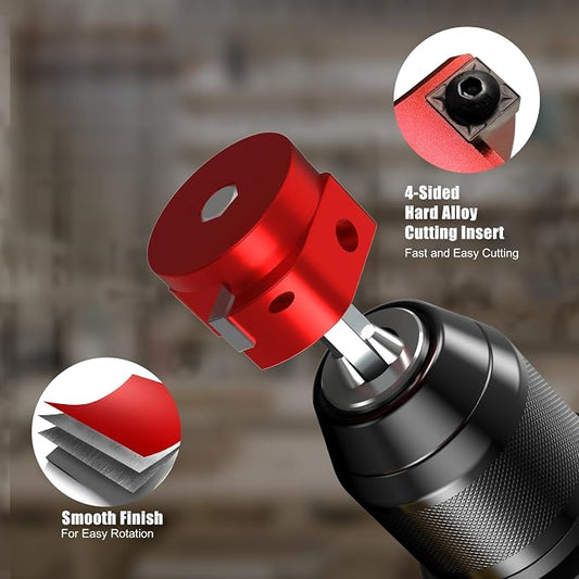 8-Piece PVC Pipe Reamer Kit - Qoobly Plastic Pipe Fitting Reamers for 1/2" Drills, Compatible with SCH40 PVC CPVC ABS Pipes - Reamer Sizes from 1/2" to 4" for Tubs Professional Pipes Repairs DIY Use