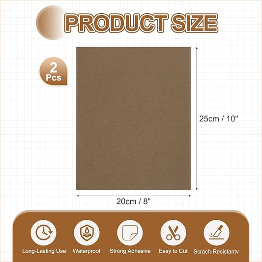 MECCANIXITY 2 Pcs Leather Repair Patch 8"x10" Self-Adhesive Leather Vinyl Repair Tape Kit for Furniture Couches Sofa Chair Car Boat Seats Jackets, Coffee