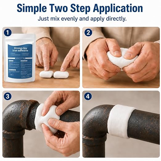 High-Strength Multi-Purpose Repair Clay,Strong Clay Iron Adhesive,High-Strength Multi-Purpose Repair Putty,All Purpose Pool 𝐂lay for Bonding Plastic Metal Ceramic Wood Tile Glass (1Pcs)