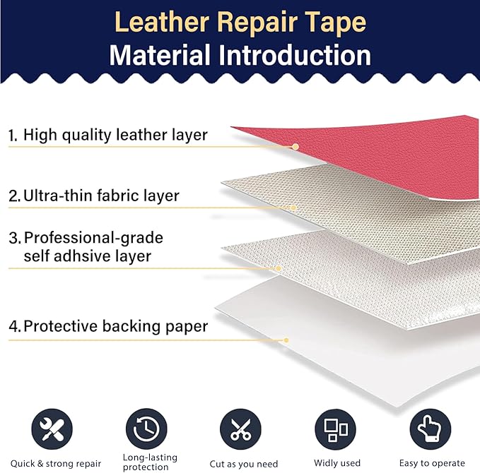 Zenyao Leather Repair Patch Tape - Self Adhesive Leather Repair Kit for Car Seat Furniture, Heavy Duty Vinyl Repair Patch for Couch Sofa, Waterproof Fix for Tears, 12x30 Inch Roll, Hot Pink