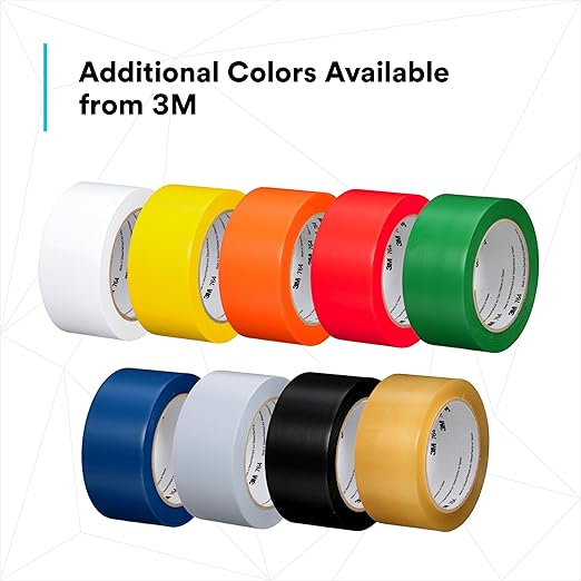 3M Vinyl Tape 764, General Purpose, 3 in x 36 yd, Blue, 1 Roll, Light Traffic Floor Marking Tape, for Social Distancing, Color Coding, Safety, Bundling