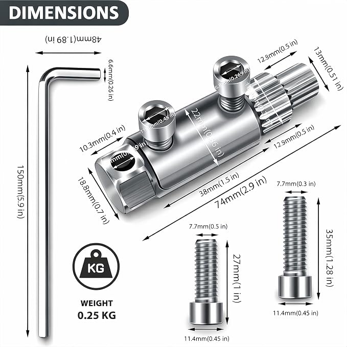 PVC Pipe Repair Tool Kit for 1/2", 3/4" & 1" Plastic Pipes, 3PCS Internal & External Thread Cleaning Tool Set, Manual Control Recommended with Broken Pipe Extractor & PTFE Tape