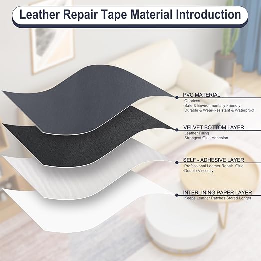 Leather Patches for Furniture,Self Adhesive Leather Repair Patch,Leather Patch Tape kit for Couch,Car Seat,Motorcycle seat,Loveseat