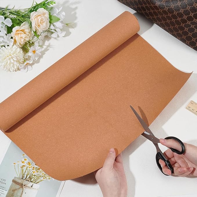 BENECREAT Leather Stiffener Roll, Brown, Bag Liner, 59x15.7inch, 1mm Thick | PVC Leather Stiffener Roll, Bag Stiffener, Sandy Brown PVC Roll, For Leather Bag Liner, Craft DIY