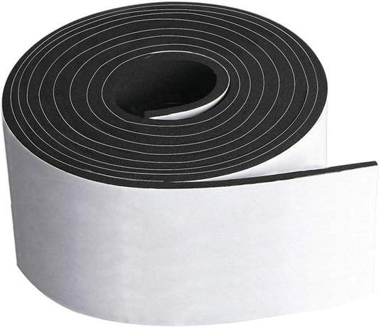 Neoprene Foam Strip Roll By Dualplex, 4" Wide x10' Long 1/8" Thick, Weather Seal High Density Stripping with Adhesive Backing – Weather Strip Roll Insulation Foam Strips