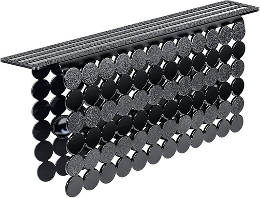 Bligli Plastic Sink Saddle, Sink Divider Mat with Strong Suction Cups, Kitchen Divided Sink Protector Mat for Glassware Dishes, Easy to Clean and No Smell, 9.5" x 12", Black