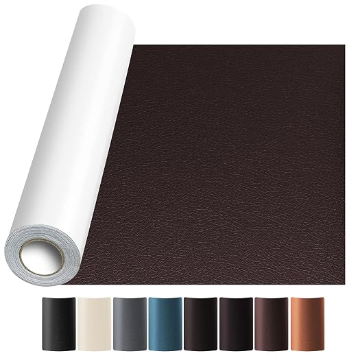JuCheng Leather Repair Kit -Leather Repair Patch Self-Adhesive Waterproof Patch & Glue for Furniture, Car Seats, Sofa, Couch, Vinyl - Instant Fix for Tears & Scratches (Brown, 3.5X79 inch)
