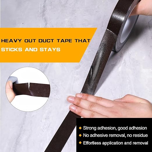Brown Duct Tape Heavy Duty Waterproof, High Tack Multi-Purpose Cloth Tape 2 Pack, Hand Tearable No Residue Adhesive for Wood, Metal, Furniture Repair, Camping & Packing, 2 Inch x 20 Yards