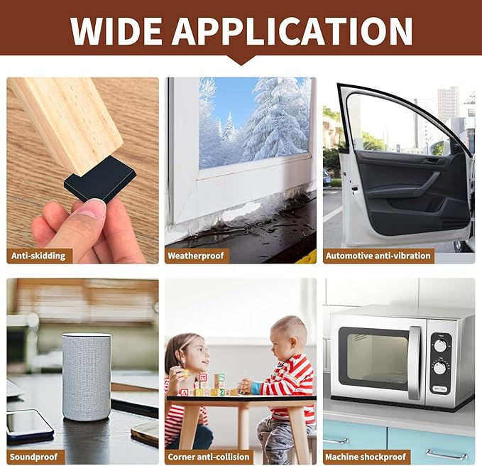 Yotache Foam Weather Stripping 1" x3/4", Insulation Foam Strips with Adhesive for Door,Automotive,Air Conditioner Seal, 2 Rolls x 6.5 Ft Each, Total 13 Feet Long