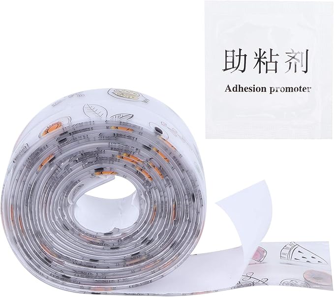 Caulk Tape, Sealing Strip Eco-Friendly PVC for Toilet Walls for Kitchens for Shower Rooms for Bathtubs(Transparent Printing Fruit Color, Polar Animals)