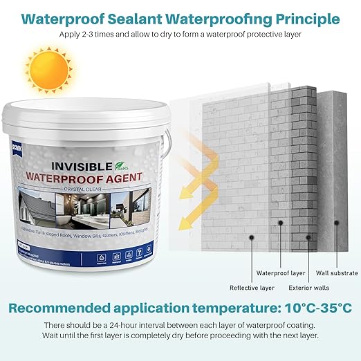 5000g Transparent Waterproof Coating Agent, SCNK Clear Waterproof Sealant, Repair Leaks Indoor and Outdoor Liquid Water Proof Sealant