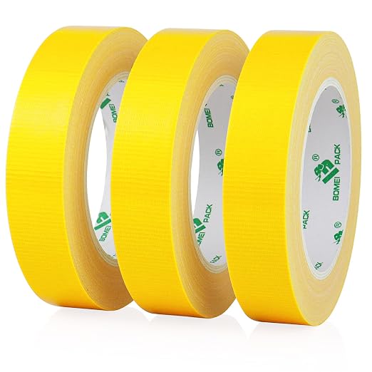 BOMEI PACK Heavy-Duty Duct Tape, 1 inch by 30-Yard,3-Pack, Great for General-Purpose Use, Home Repairing, DIY Work, Auto Repair & Outdoor Activities (Yellow)