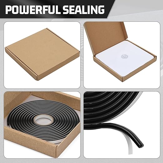 Butyl Sealant Tape 2PCS Butyl Rubber Tape for Installing Car Part, Windows, Doors and Windshield, Black, Waterproof