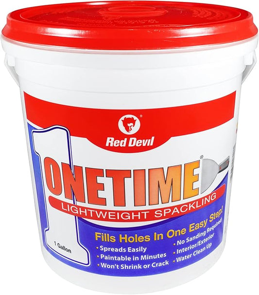 Red Devil 0541 ONETIME Lightweight Spackle Wall Repair, Spackling for Holes Drywall, 1 Gallon, White, Made in USA