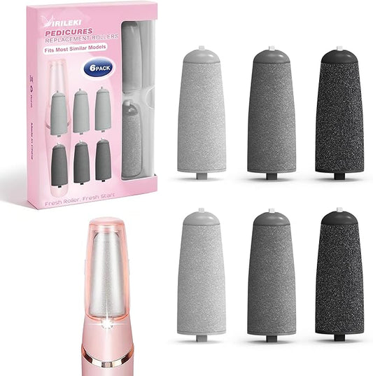Glowelle Pedicures Replacement Heads for Flaweless Pedi Electric Foot File Replacements Bits, Electric Callus Remover Grinders Replacement Roller Heads (Fit Most Similar Model)