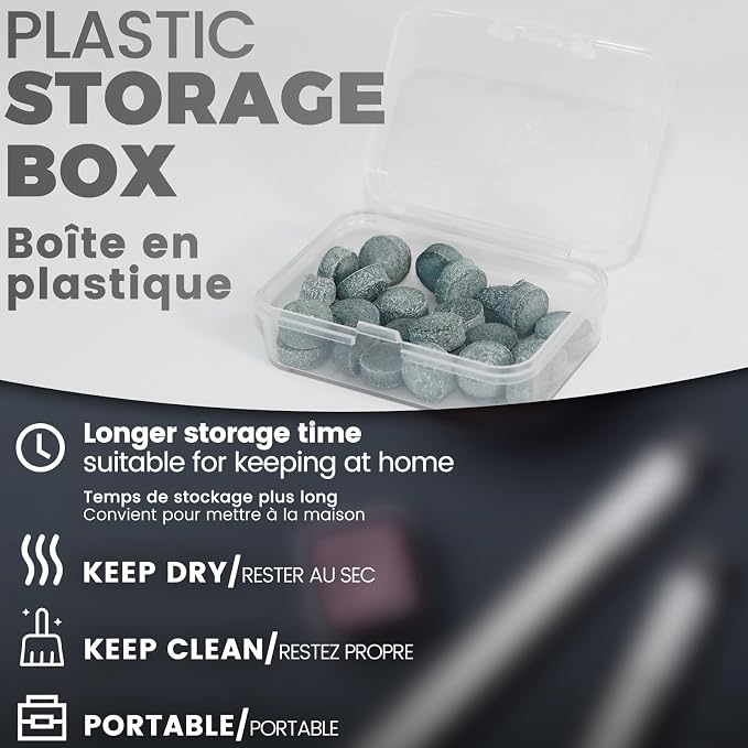 Billiard Pool Cue Tips - Pool Cue Stick Tips Replacement Repair Kit Billiard Cue Tips with Storage Box for Pool Table Cues Stick Tips Head and Leather Snooker Stick - SOLROS