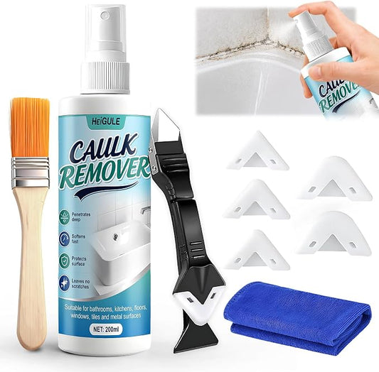 Caulk Remover, Softens Caulk Easily Rapid Decomposition Surface Safe, 6.7Oz | Suitable for Bathroom, Kitchen, Floor, Window and Other Surfaces, it Powerfully Penetrates and Quickly Removes Dirt and Grime