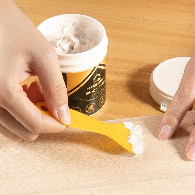 Deuvuo Wood Filler, Wood Putty Filler White - Our Wood Grain Filler Offers a Quick and Lasting Fix for Any Damage or Flaw - Paintable, Stainable, Sandable & Quick Drying - 9.87 Ounce