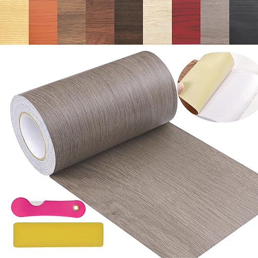 Wood Grain Repair Tape, 5.9 inch X 32ft Self Adhesive Wood Colored Tape for Tables, Chairs, Baseboards, Doors, Windows, Floors, Handicraft DIY.