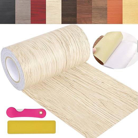 Wood Grain Repair Tape, 4.7 inch X 32ft Self Adhesive Grain Repair Patch for Tables, Chairs, Baseboards, Doors, Windows, Floors, Handicraft DIY.