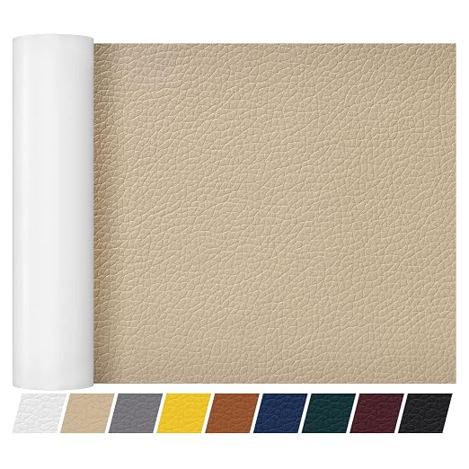 Leather Repair Patch Tape 16×55 inch Furniture Leather Strong Self Adhesive Tape for Sofas Couch Car Seats Cabinets Bags Anti Scratch Patches First Aid Patch Fixing Leather Khaki1.0