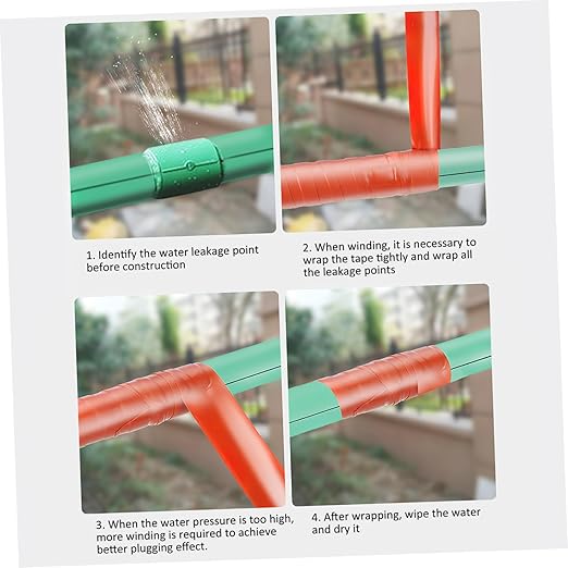 Alipis 4pcs Pipe Sealing Tape Sealant for Emergency Repairs Self-Adhesive Flexible for Plumbing Faucet Leaks and Heating Joints