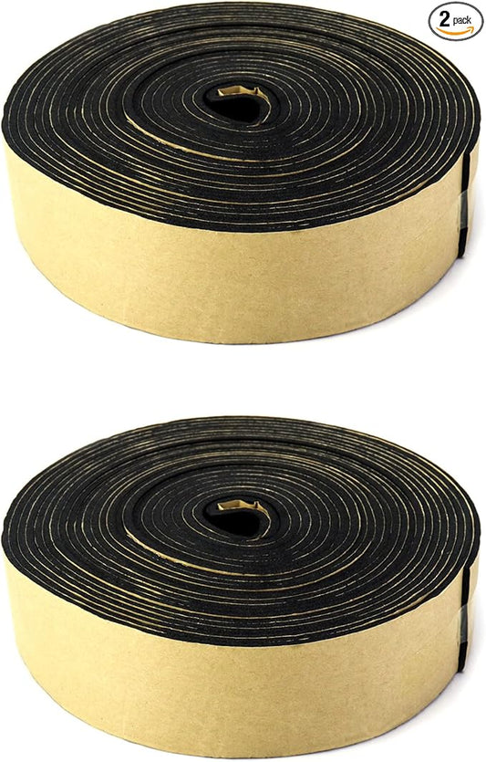QWORK Pipe Wrap Insulation, 2 Pack Waterproof Foam Insulation Tape Adhesive for Hot or Cold Pipes, 33 Ft Long x 2 Inch Wide x 1/8 Inch Thick