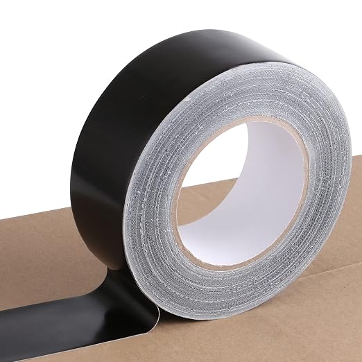 Lichamp Black Duct Tapes Heavy Duty, 17 Mil Waterproof No Residue Clear Duct Tape for Packaging Taping Sealing Repairing Tying, Thick & Wide Tape for DIY or Commercial Use, 2 inches x 25 Yards
