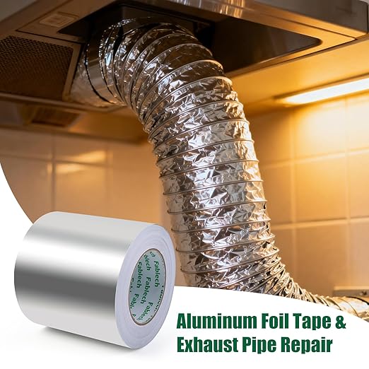 Aluminum Foil Tape,3.2mil Thick, 4 Inch Wide x 55 Yards (165ft), Heavy Duty Waterproof & High Temperature Resistant, for HVAC Duct Sealing, Metal Repair & Insulation