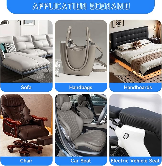 Leather Repair Patch, Self Adhesive Leather Repair, Large Leather Repair Tape for Sofa, Car Seats, Furniture, Cabinets, Chairs, Handbags （Grey, 16X157 inch)