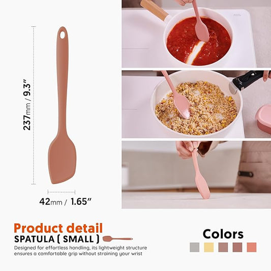 Platinum Silicone Spatula – BPA Free Silicone Spatula for Cooking – Heat Resistant Cooking Utensils for Non Stick Pans – One-Piece Spoonula for Baking, Mixing & More – Kitchen Scraper 9.3” Indie Pink