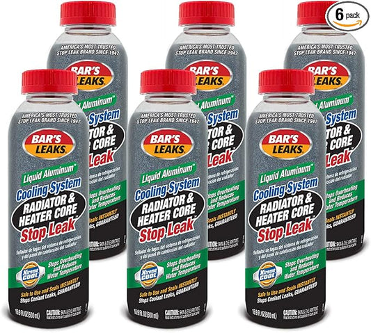 Bar's Leaks Liquid Aluminum Radiator and Heater Core Stop Leak. 6 Pack,1186-6PK