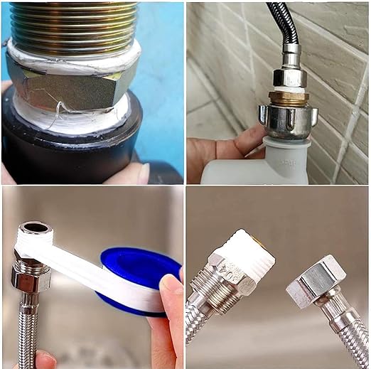 2 Rolls 1/2 Inch(W) X 520 Inches(L) Teflon Plumbers Tape 5.5 Mil Pipe Sealing & Plumbing Thread Tape,PTFE Water Sealant Seal for Shower Head,White