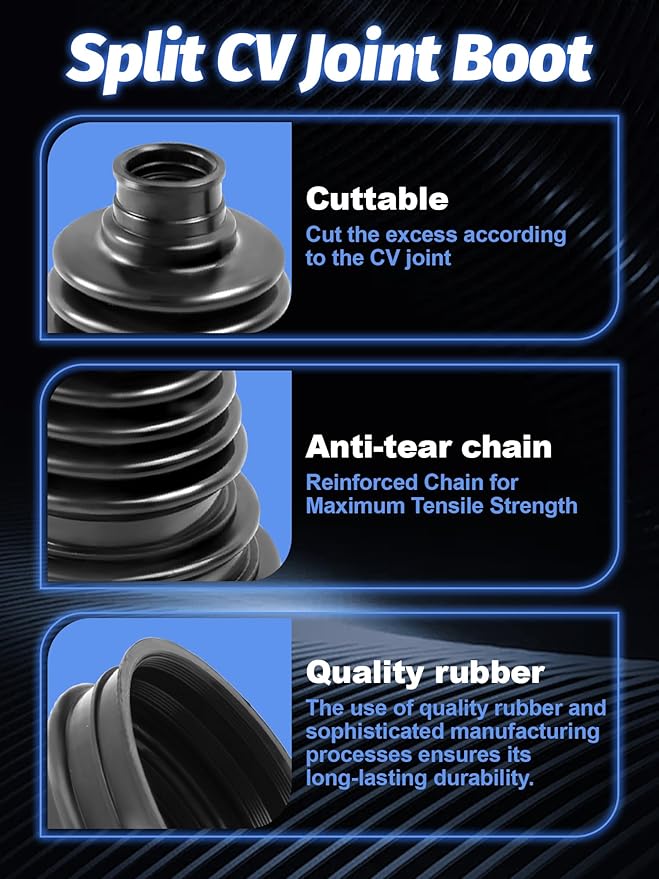 4PCS CV Boot, Silicone CV Axle Boot Repair Kit, fits 26mm-34mm Shaft, 125mm Height, Universal Tie Rod Boot for Most Vehicle, CV Joint Gaiter Boot Replacement Kit