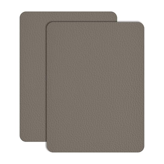 Leather Repair Patch Tape 8×12 inch 2 pcs Furniture Leather Strong Self Adhesive Tape for Sofas Couch Car Seats Cabinets Bags Anti Scratch Patches First Aid Patch Fixing Leather Dark Beige