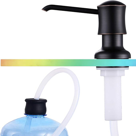 Sink Soap Dispenser for Kitchen Sink Oli Rubbed Bronze Upgrade with 40" Silicone Extension Tube Kit, Connect to Your Soap Bottle Directly