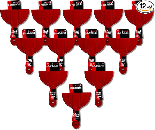 Red Devil 4718 3-Piece Plastic Knife Set, (Pack of 12)