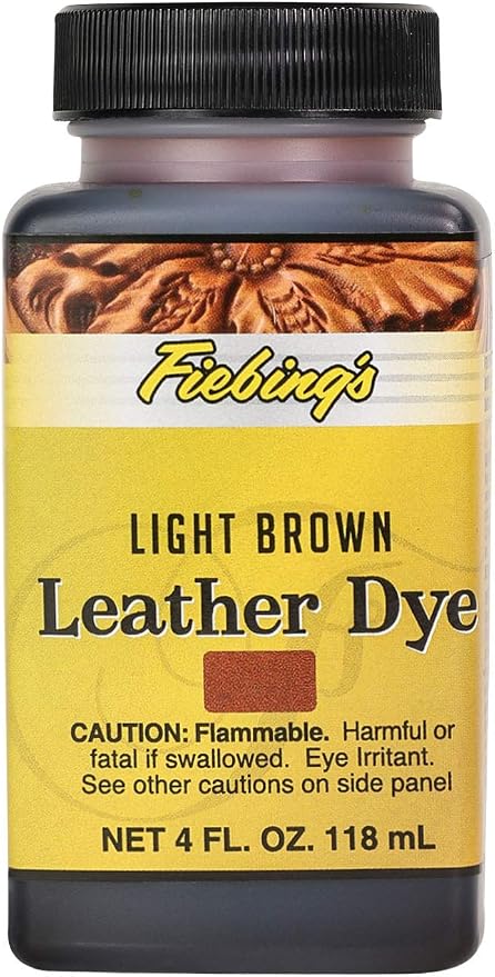 Fiebing's Leather Dye (4 Fl Oz, Mahogany) - Alcohol-Based, Penetrating, Permanent Dye for Shoes, Boots, Belts, Bags, Furniture - Includes Wool Dauber Applicator - Recolor & Restore Leathercraft